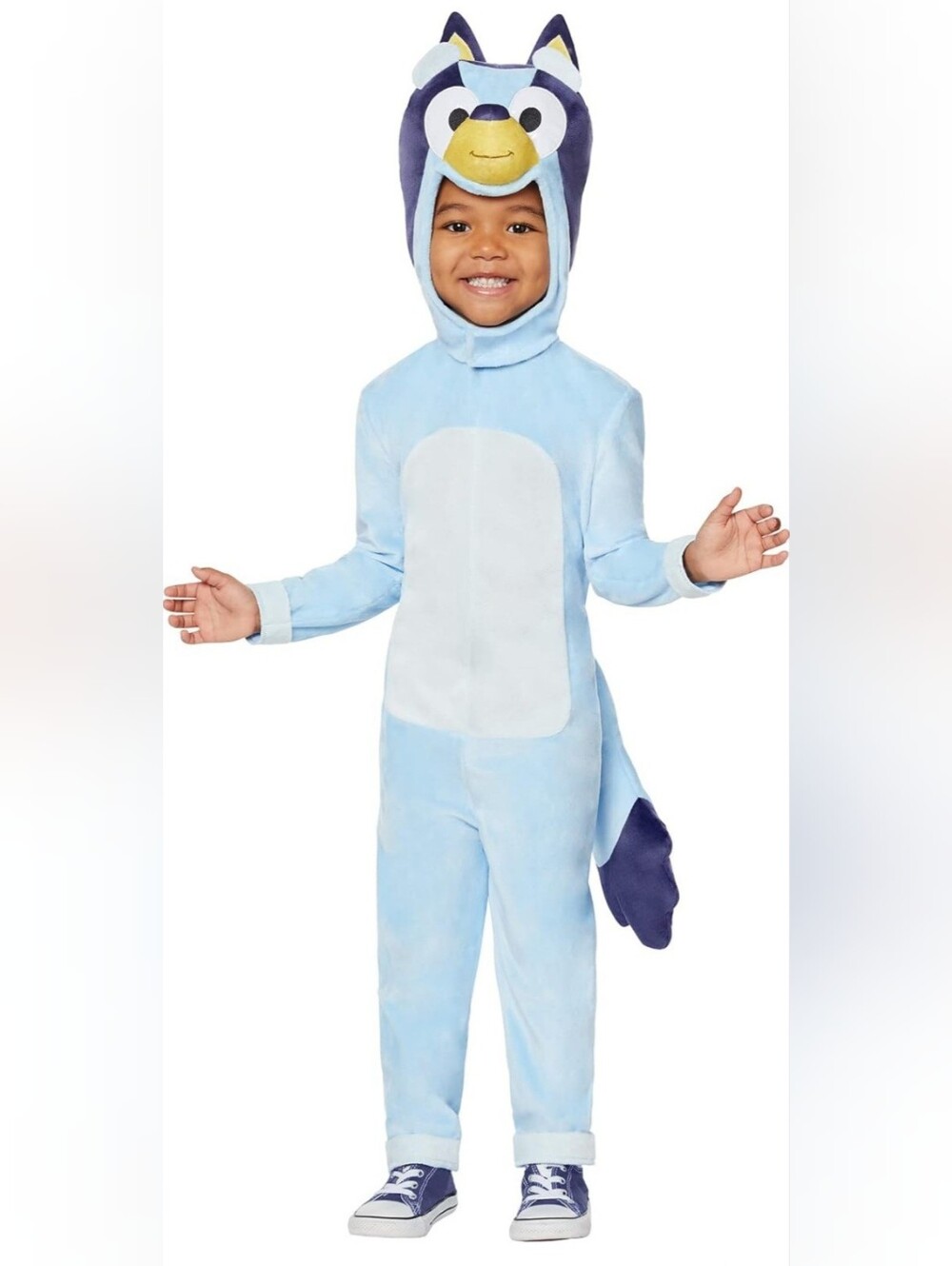 Bluey Halloween Costume Kids One-Piece  with Character Hood 3 Pieces Set.